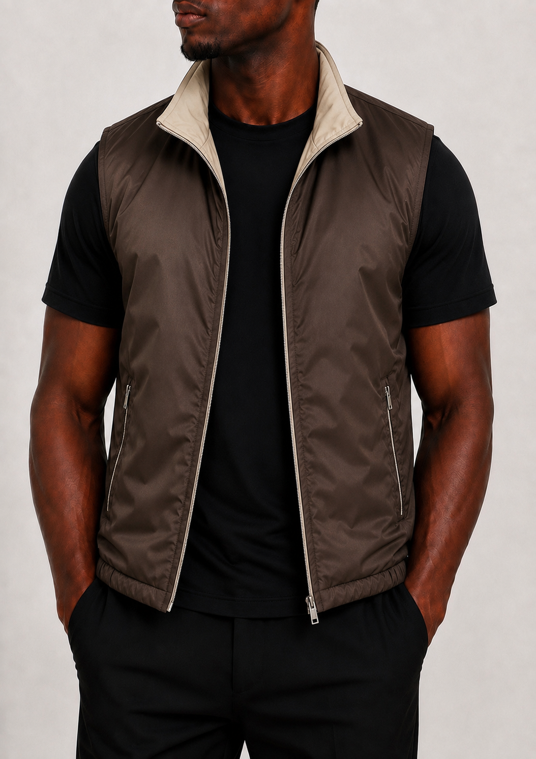 MOCHA REVERSIBLE BODYWARMER