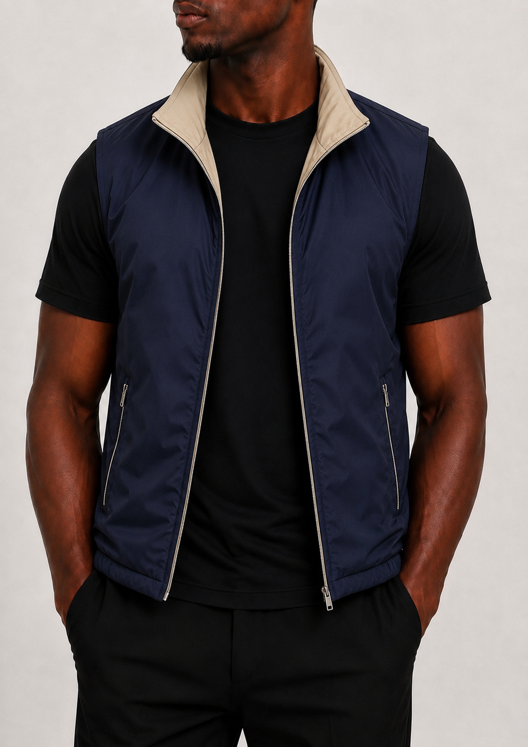 MIDNIGHT NAVY REVERSIBLE BODYWARMER