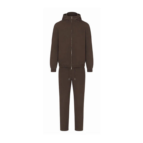 MOCHA BROWN HOODED TECH SUIT
